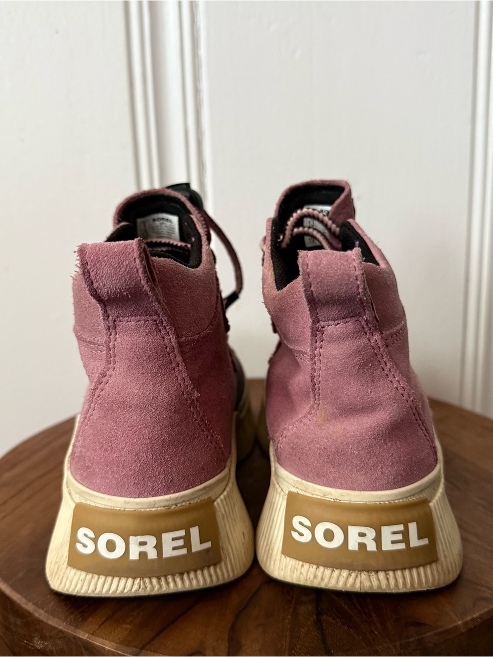 Sorel Pink Suede & Plum Waterproof Platform Duck Boots youth size 1 - Picture 5 of 6